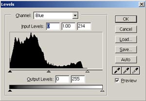 photoshop levels blue