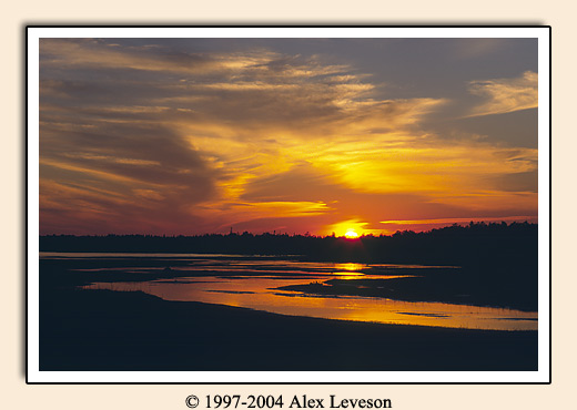 river delta sunset