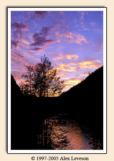 mountain lake sunrise